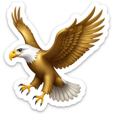 un aigle héraldique, ailes déployées, tenant un œil dans ses serres sticker