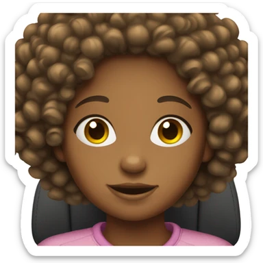 African American girl with curly hair in car sticker