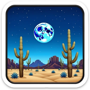 Blue Moon over an Arizona desert sticker