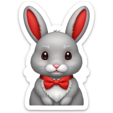 grey bunny with bowtie sticker