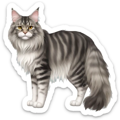 Maine Coon Cat Breed Full Body sticker