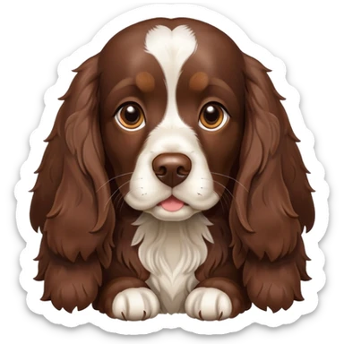 Chocolate brown working cocker spaniel sticker