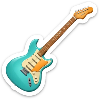 Electric guitar 1950s retro turquoise sticker