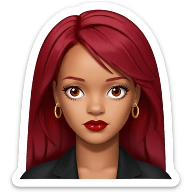Rihanna with dark red hair sticker