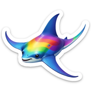 Very gay manta ray sticker