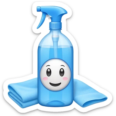 cleaning product and rag sticker