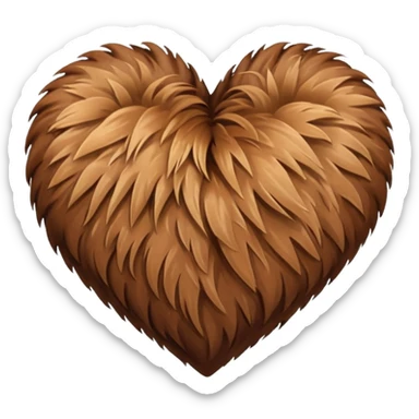 heart made of fur sticker