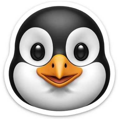 a penguin emoji head thats the shape of a circle smiling with a smug face sticker