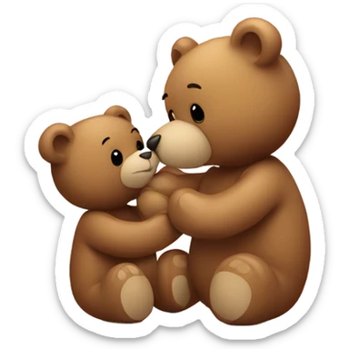 teddy bear kissing another teddy bear sticker