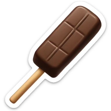 rectangular chocolate ice cream bar on a stick sticker