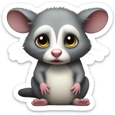 Sad possum sticker