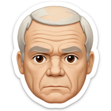 Milan Kundera with his serious, philosophical and literary personality suggested by his creases on his face, but not looking fragile nor aggressive sticker