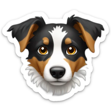 tricolor half-face border-aussie sticker
