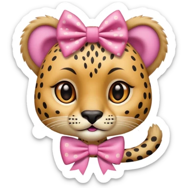 Cheetah with pink  bow sticker