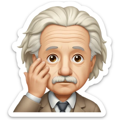 Albert Eistein slapping his forehead in dismay sticker