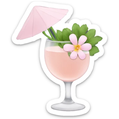 Cocktail with light pink flowers sticker