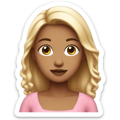 Girl in pink gown sticker