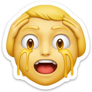 An emoji strangling itself sticker