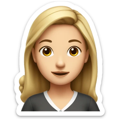 English young girl teacher with pind dresss and brown hear sticker