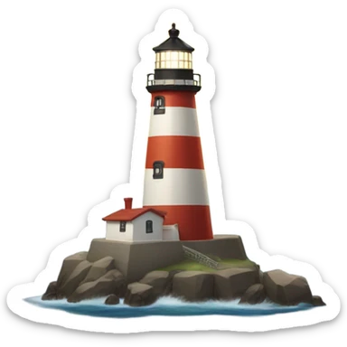 Lighthouse shooting out a fire beam sticker