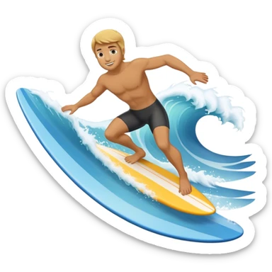 man surfing wave sticker