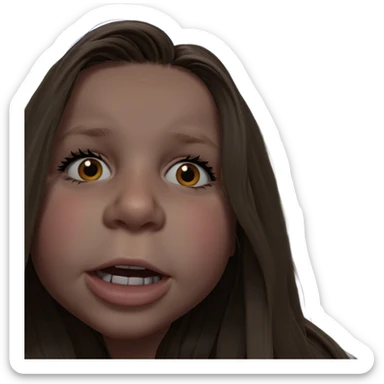 girl with long brown hair sticker