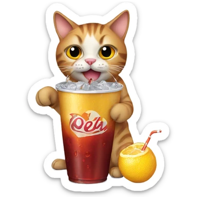 Cat with a soda sticker