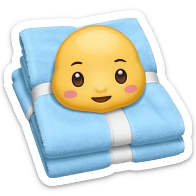 baby blue hotel room towel sticker