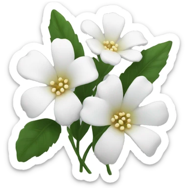 white flowers sticker