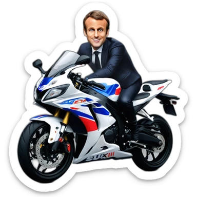 Emmanuel macron en Suzuki GSXR sticker