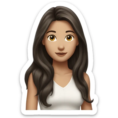 beautiful top model brunette girl long hair sticker