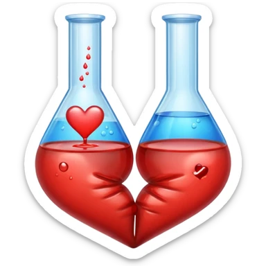 Heart emoji with things of laboratory  separados sticker