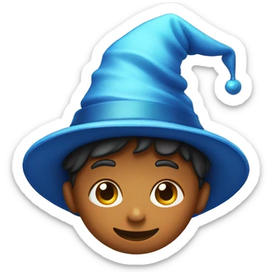 Kid wearing magic hat sticker