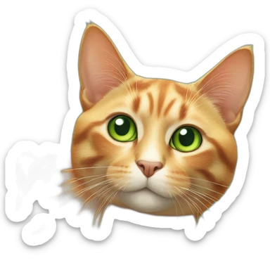 Ginger-and-brown-tortoise-cat-green-eyes sticker