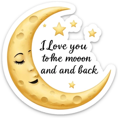 "I love you to the moon and back" exact words?
 sticker