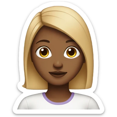 Medium hair straight light skin  Brown girl, computer science intern with a computer  sticker