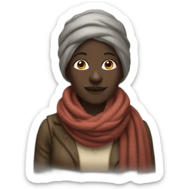 old darkskin woman with scarf sticker
