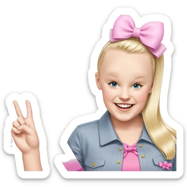 blonde girl with bow smile sticker