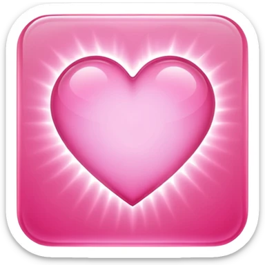 A glowing pink heart. Make it glow like crazy. Very bright and intense. More how sticker