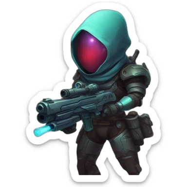 alien marksman futuristic roguelike rpg style inspired by slay thee spire sticker