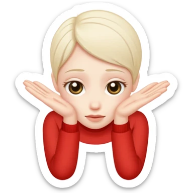 shy awkward fingers sticker