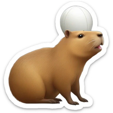 capybara avec un ballon de rugby sticker
