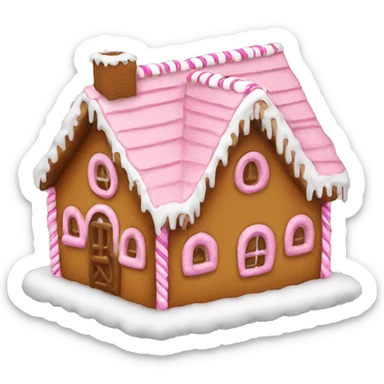 Gingerbread house pink sticker