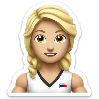 Strong muscle arm blonde Taekwondo girl sticker