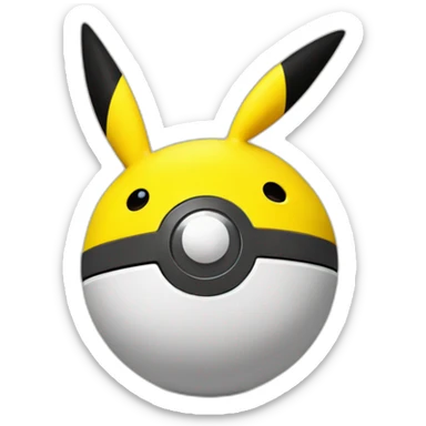 pikachu peeking out of poke ball sticker