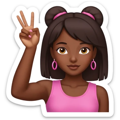 Darkskin girl hold a pinky up sticker