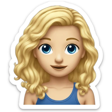 Enfant cheveux blond yeux bleu basketteur sticker