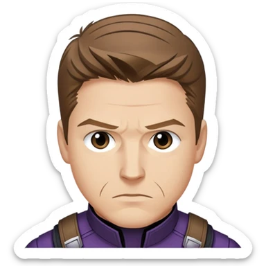 hawkeye clint barton portrait marvel, brown hair from captain america: civil war sticker