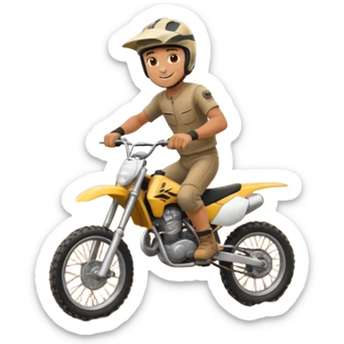 guy on dirtbike smiling for camera sticker