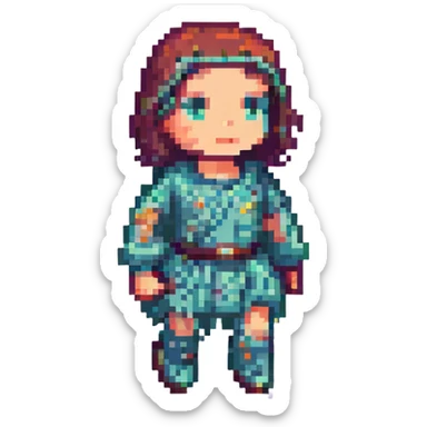 pixel art character doing the Griddy dance, mid-step, bright colors, retro video game vibe sticker